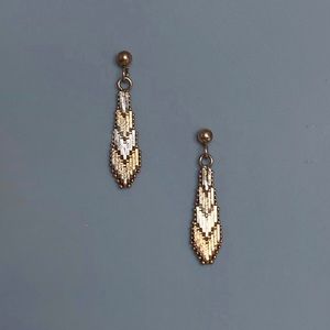 925 Sterling Silver Gold Two Tone Tribal Earrings